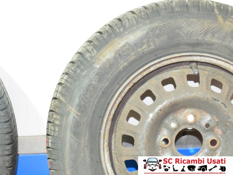 Cerchi In Ferro Con Gomme 155 80 R13 Fiat Panda 7550405 SC