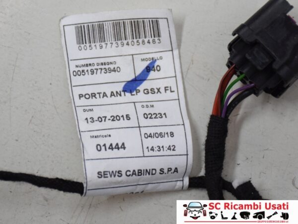 Cablaggio Porta Anteriore Destra Alfa Giulietta 51977394 51929179