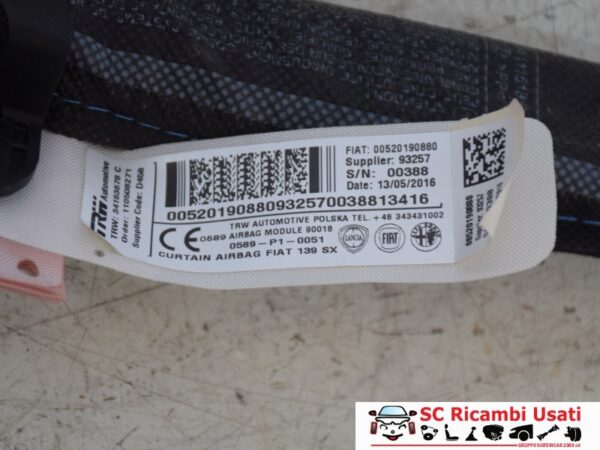 Airbag Tendina Laterale Sinistra Fiat New Panda 52019088