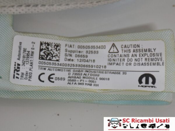 Tendina Airbag Laterale Destra Alfa Romeo Stelvio 50535340